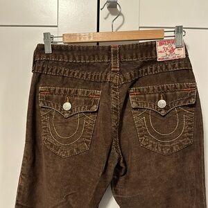 True Religion Brown Corduroy Bell Bottoms